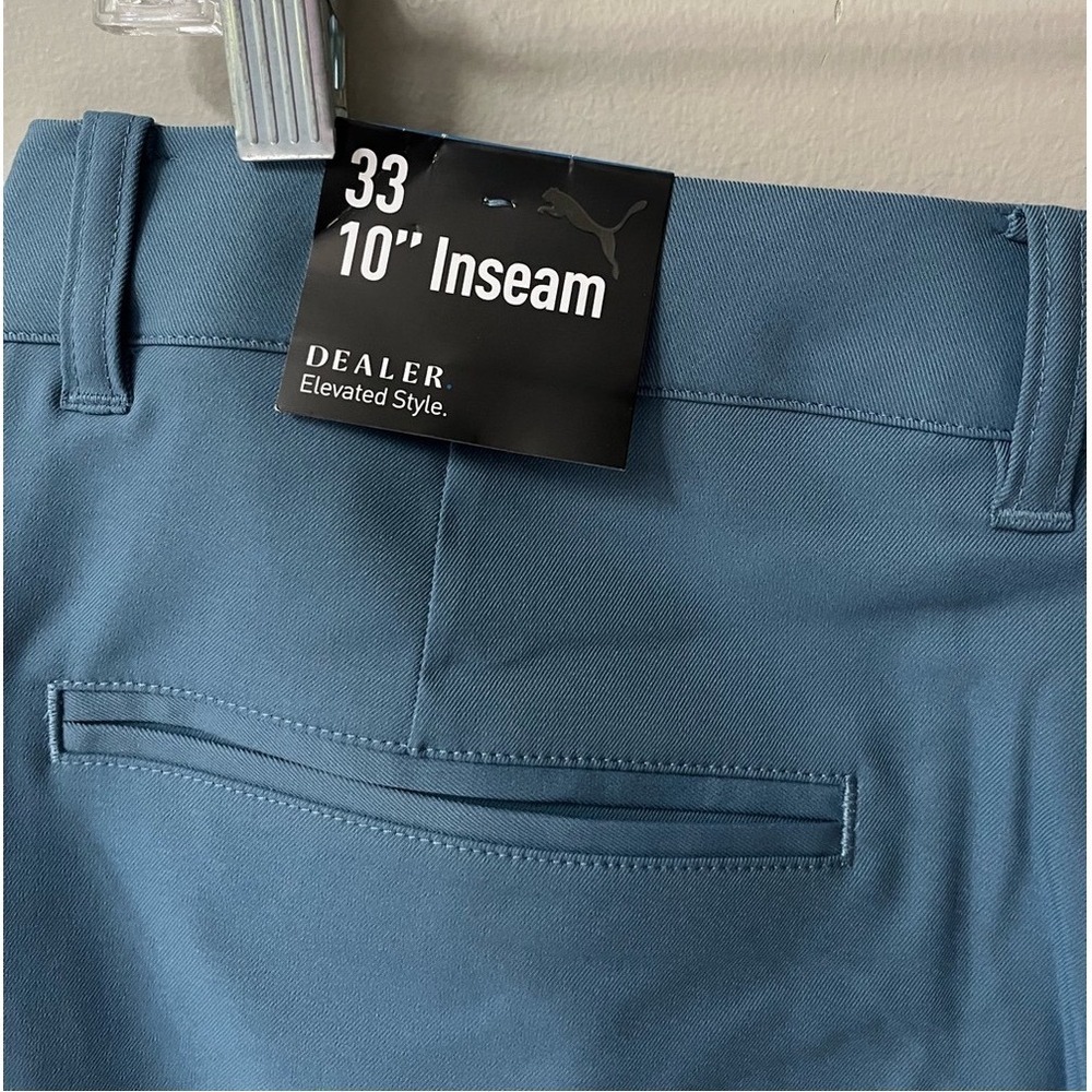 Puma Dealer Flat Front Performance Golf Shorts Mens 33 Blue 10 Inch Inseam NWT - Picture 3 of 16